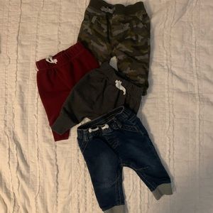 Lot of 4 - Cat and Jack Jogger Pants - Size 0-3 Months